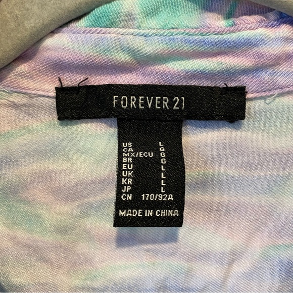 Forever 21 Retro Button Down Crop Top - Size Large - Picture 10 of 11